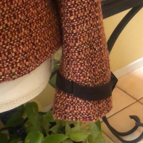 The Limited Cinnamon Wool Tweed Blend Jacket Faux Suede Trim & Mandarin Collar M - Picture 9 of 14